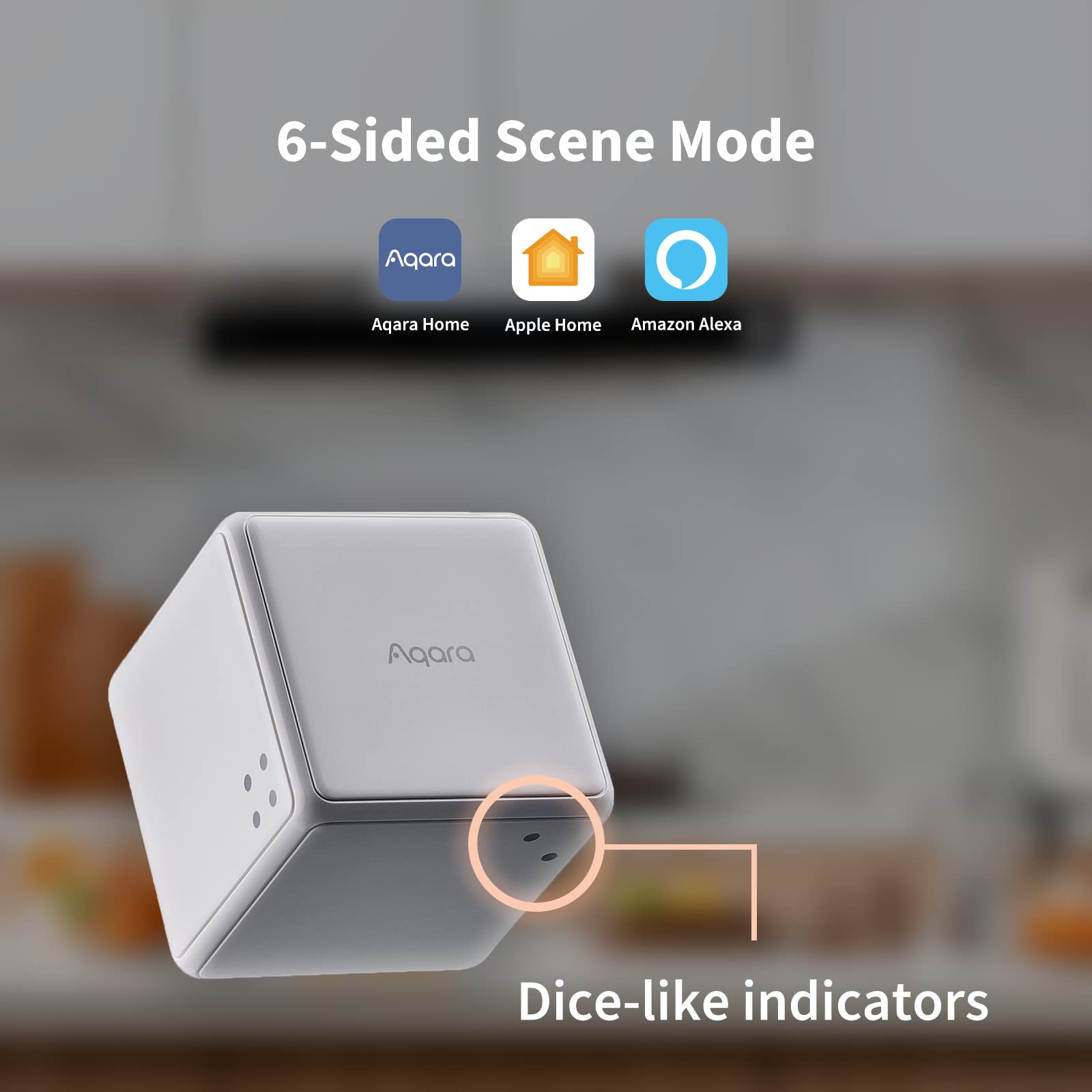 Aqara Cube T1 Pro in action mode enabling push, shake, and rotate controls.