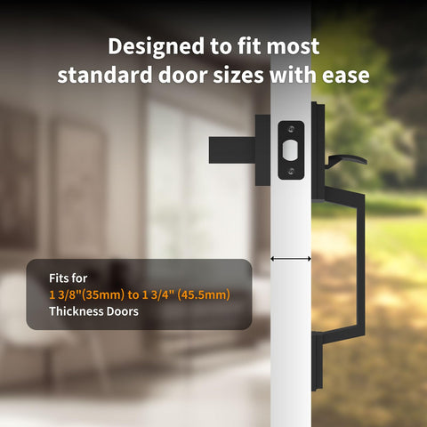 Aqara Front Door Handleset shows reversible design for left or right handed doors.