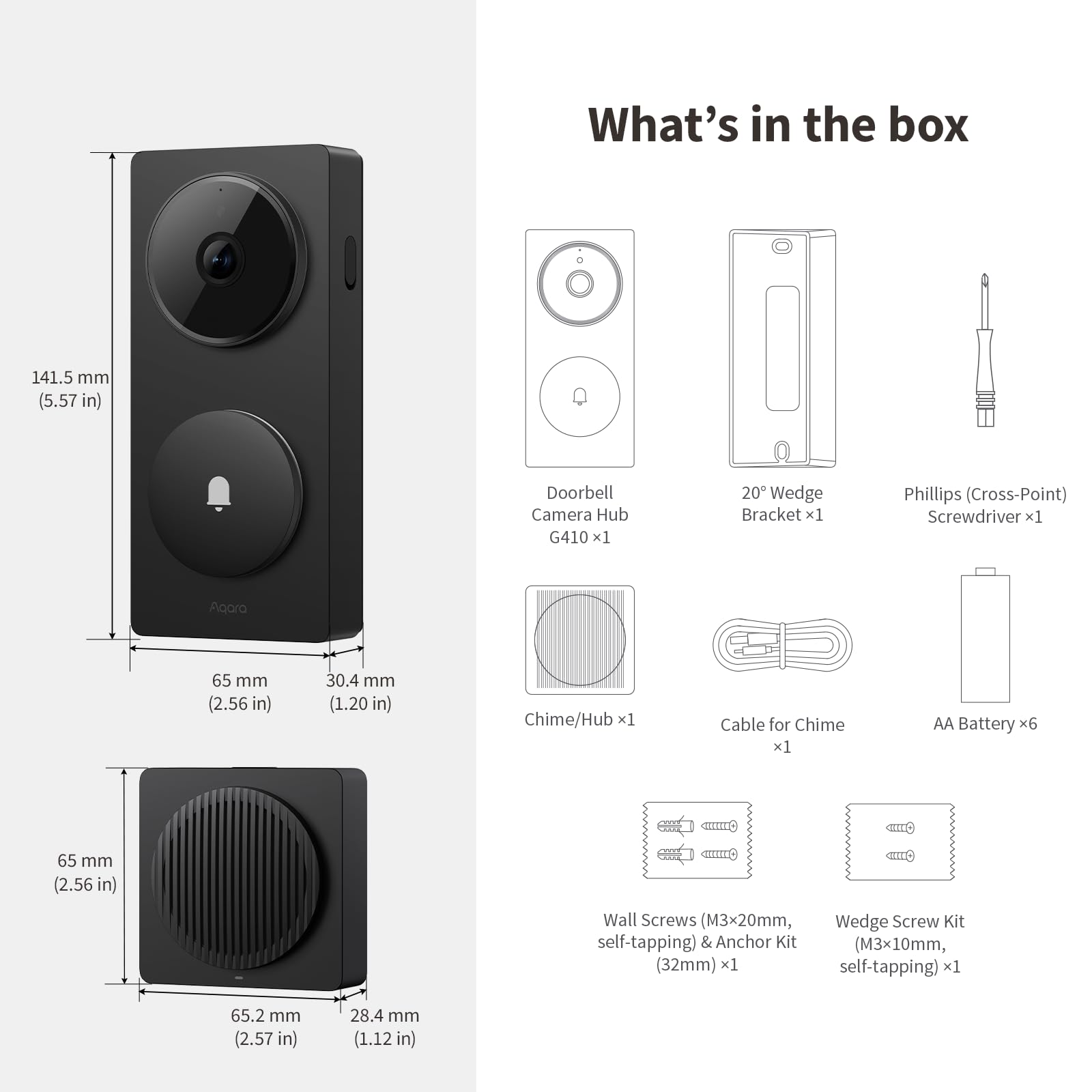 Aqara G410 wireless or wired installation options.