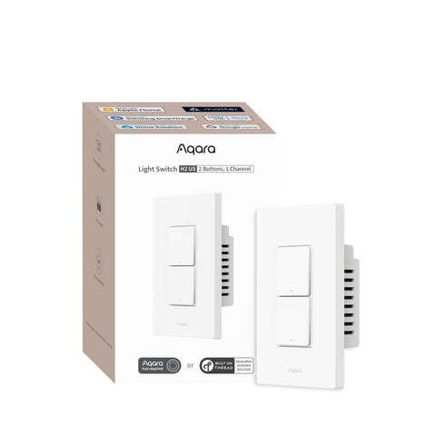 Aqara H2 two-buttons on-wall switch for multi-location lighting scenes.