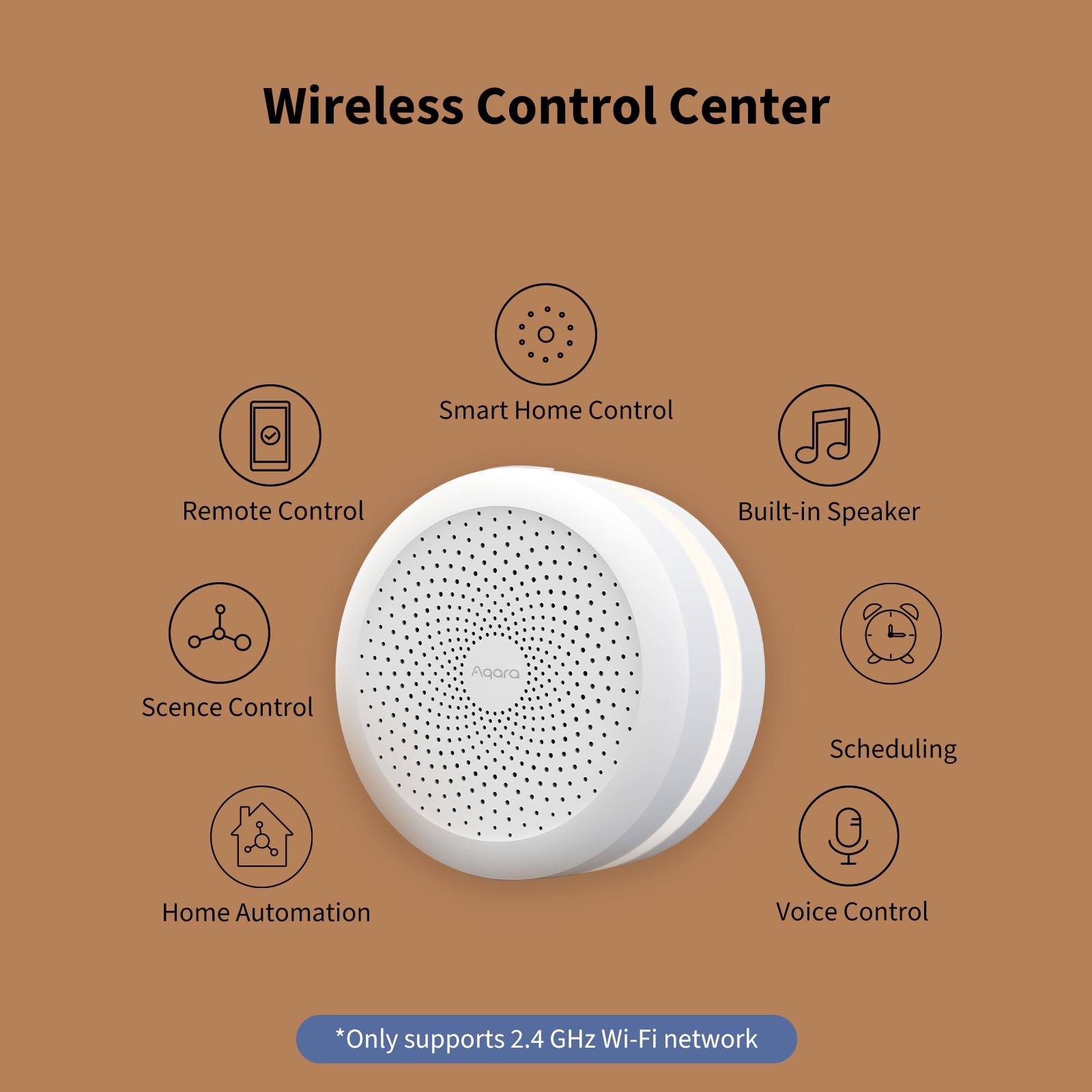 Aqara Hub M1S Gen 2 in a living room enabling seamless smart home control.