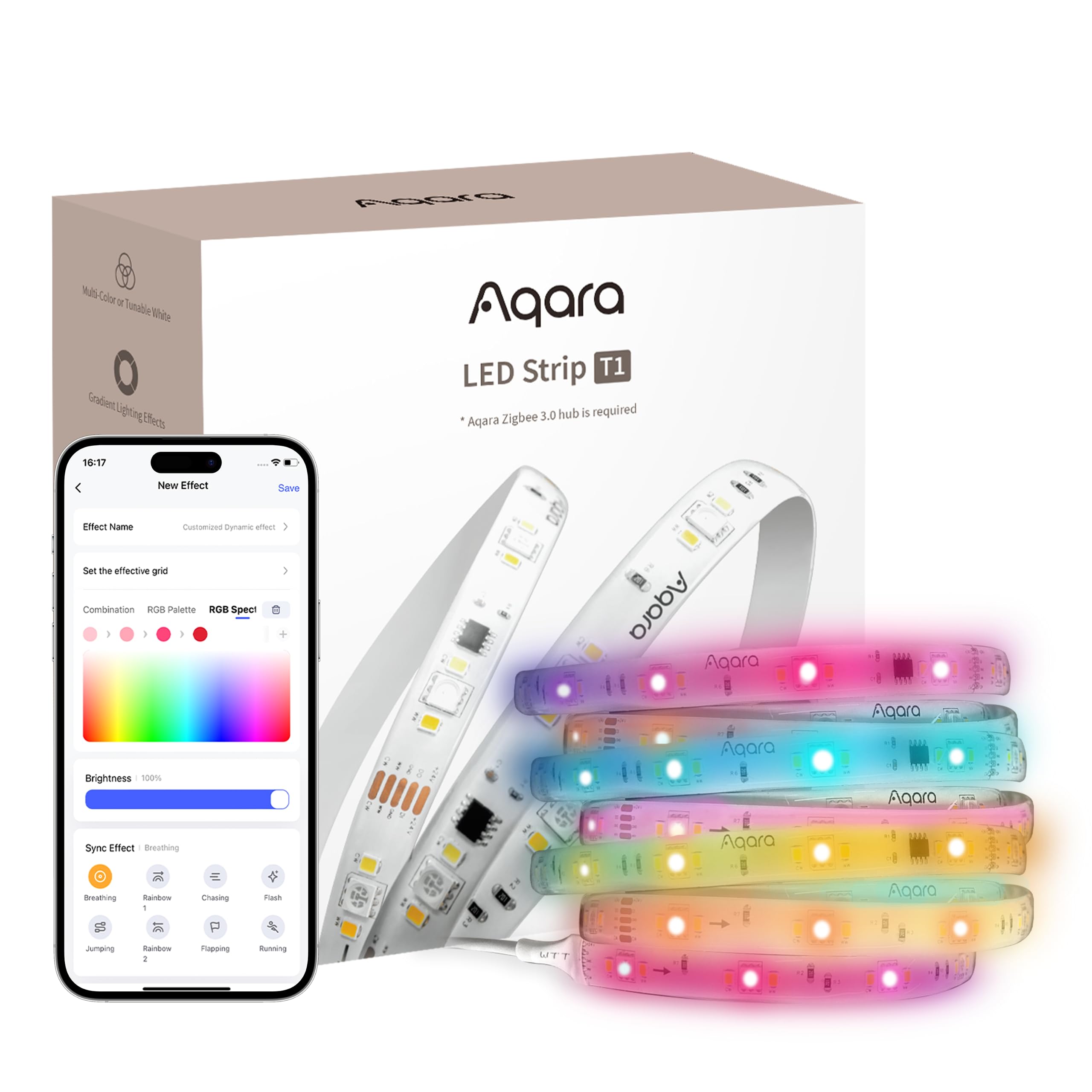 Aqara LED Strip T1 with RGBIC zones creating dynamic ambience