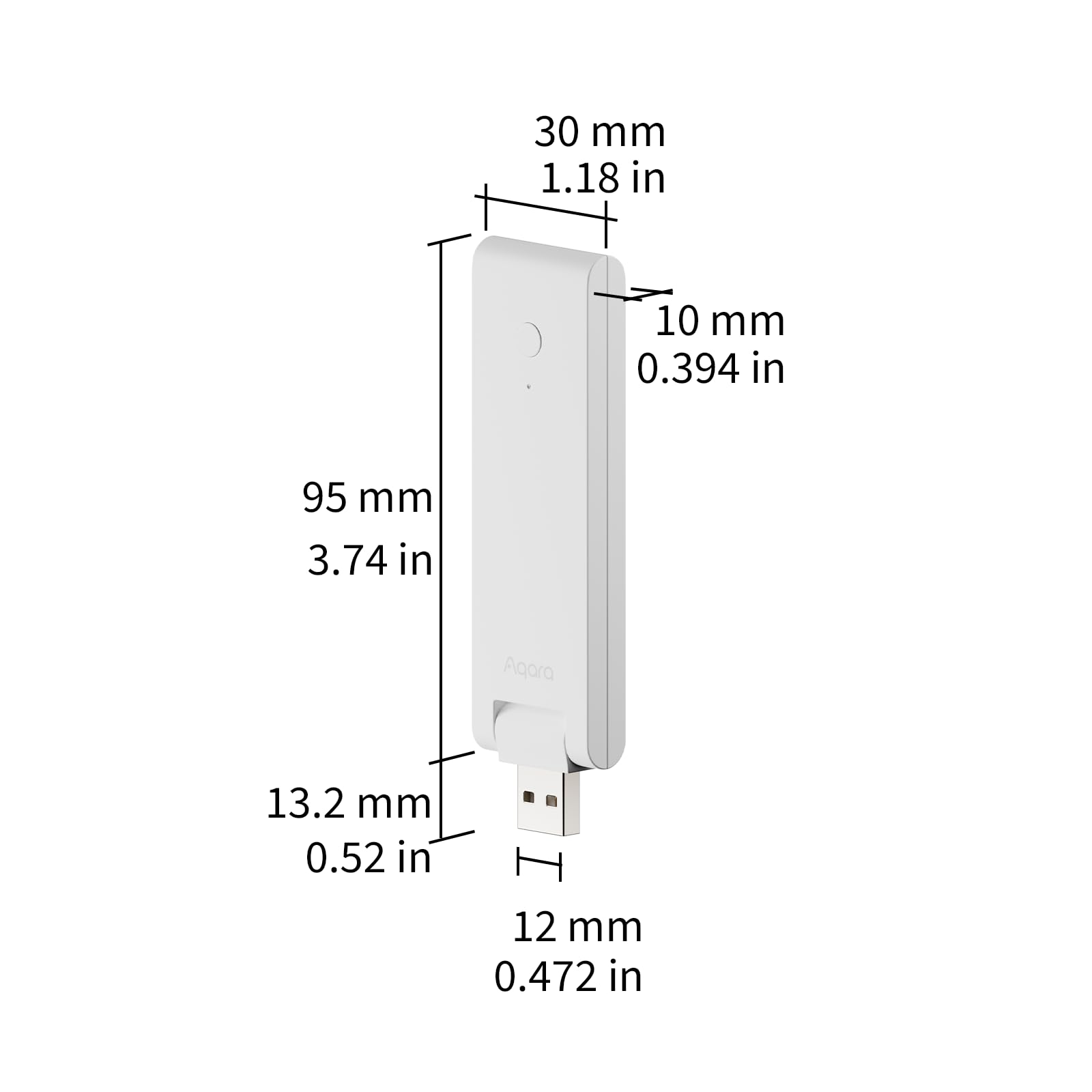 Aqara M100 compact design fits neatly on a shelf or media stand.