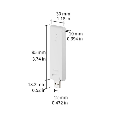 Aqara M100 compact design fits neatly on a shelf or media stand.