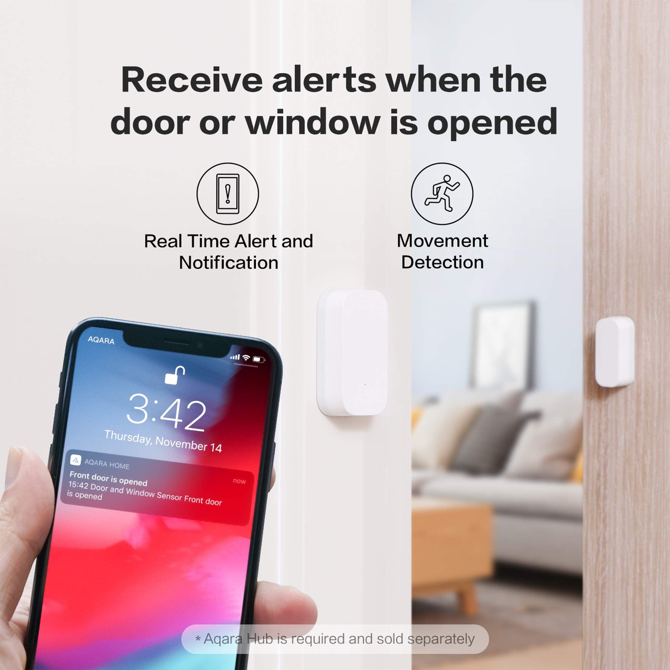 Aqara sensor mounted on cabinets tolerates up to a 0.86-inch gap.
