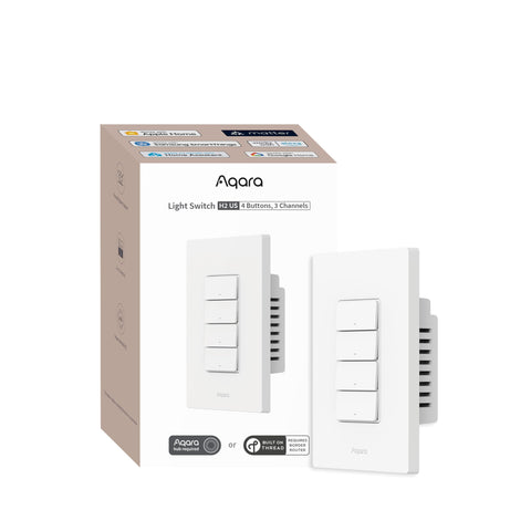Aqara Smart Light Switch H2 front view with four buttons enabling advanced automations