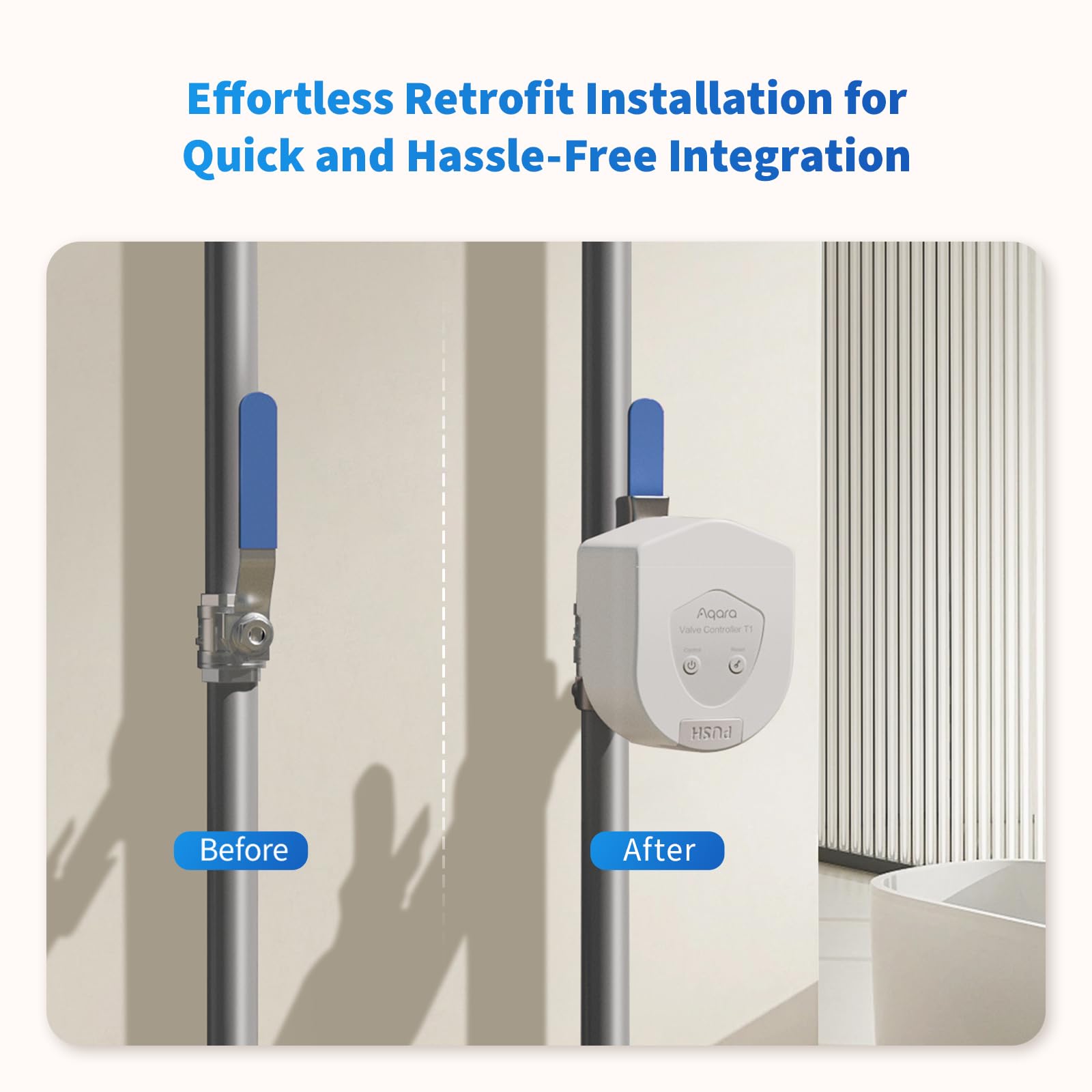 Aqara T1 leak sensor integration shows automatic shutdown workflow.