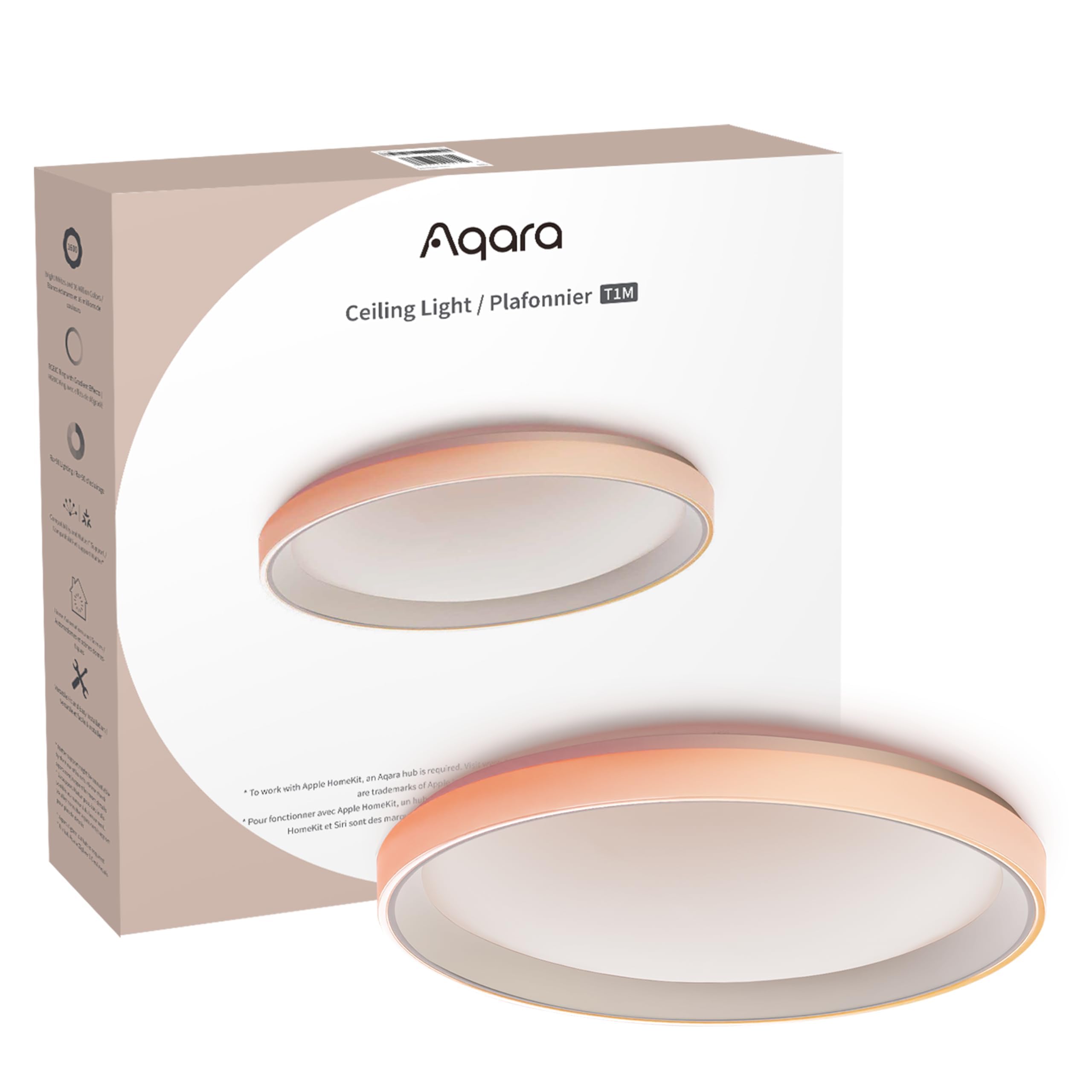 Aqara T1M ceiling light silhouette for ambient living room lighting.