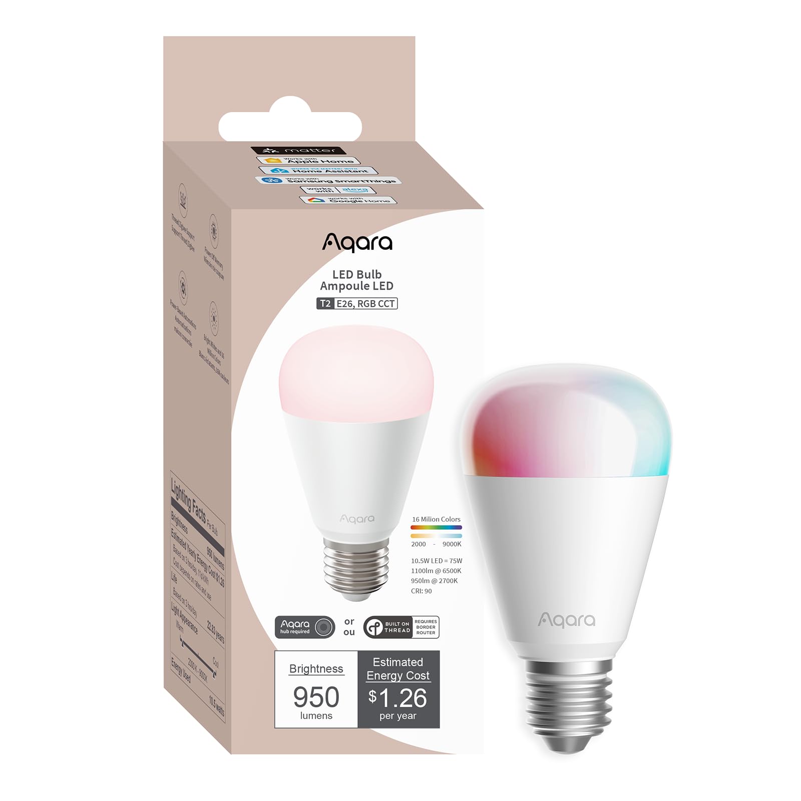 Aqara T2 bulb in a lamp offering adjustable warmth for cozy evenings