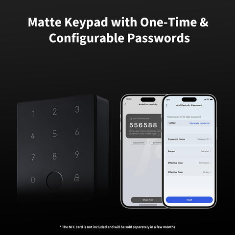 Aqara U100 unlocks with Apple Home Key on iPhone or Apple Watch.