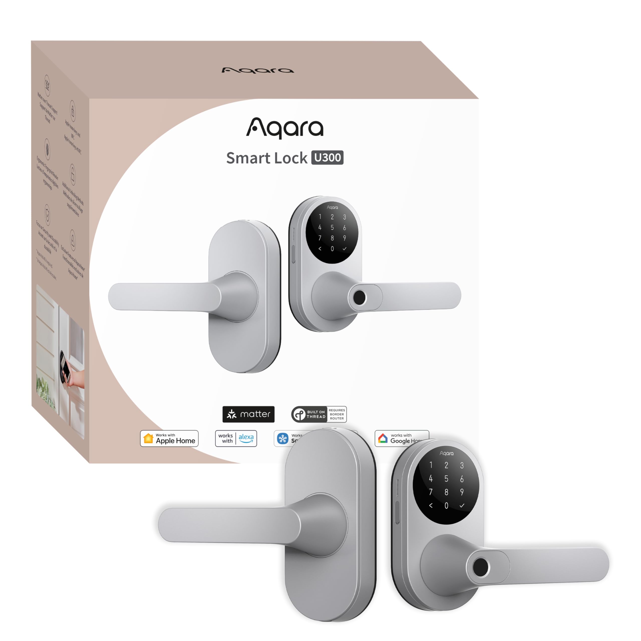 Aqara U300 handle fingerprint sensor for fast, secure entry.