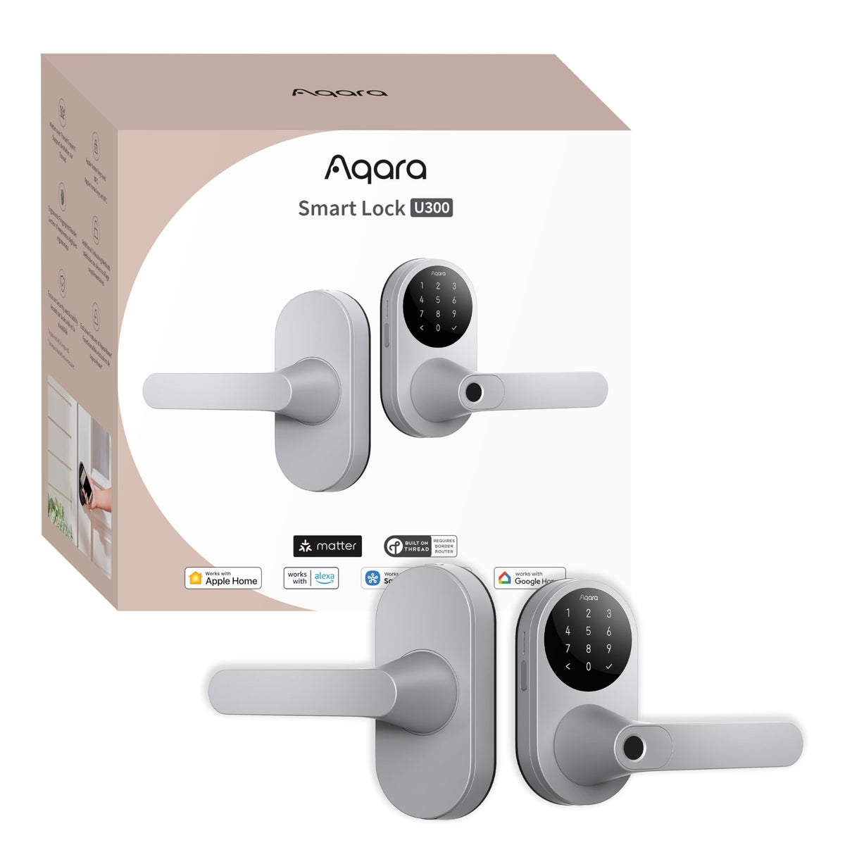 Aqara U300 handle fingerprint sensor for fast, secure entry.