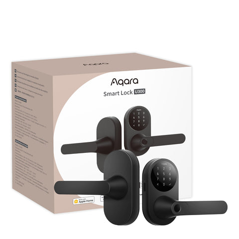 Aqara U300 smart lock on door handle for keyless entry