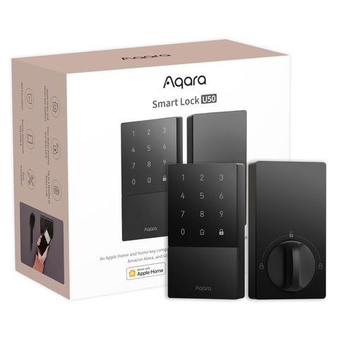 Aqara U50 front view, sleek keyless lock offering modern security for your door.