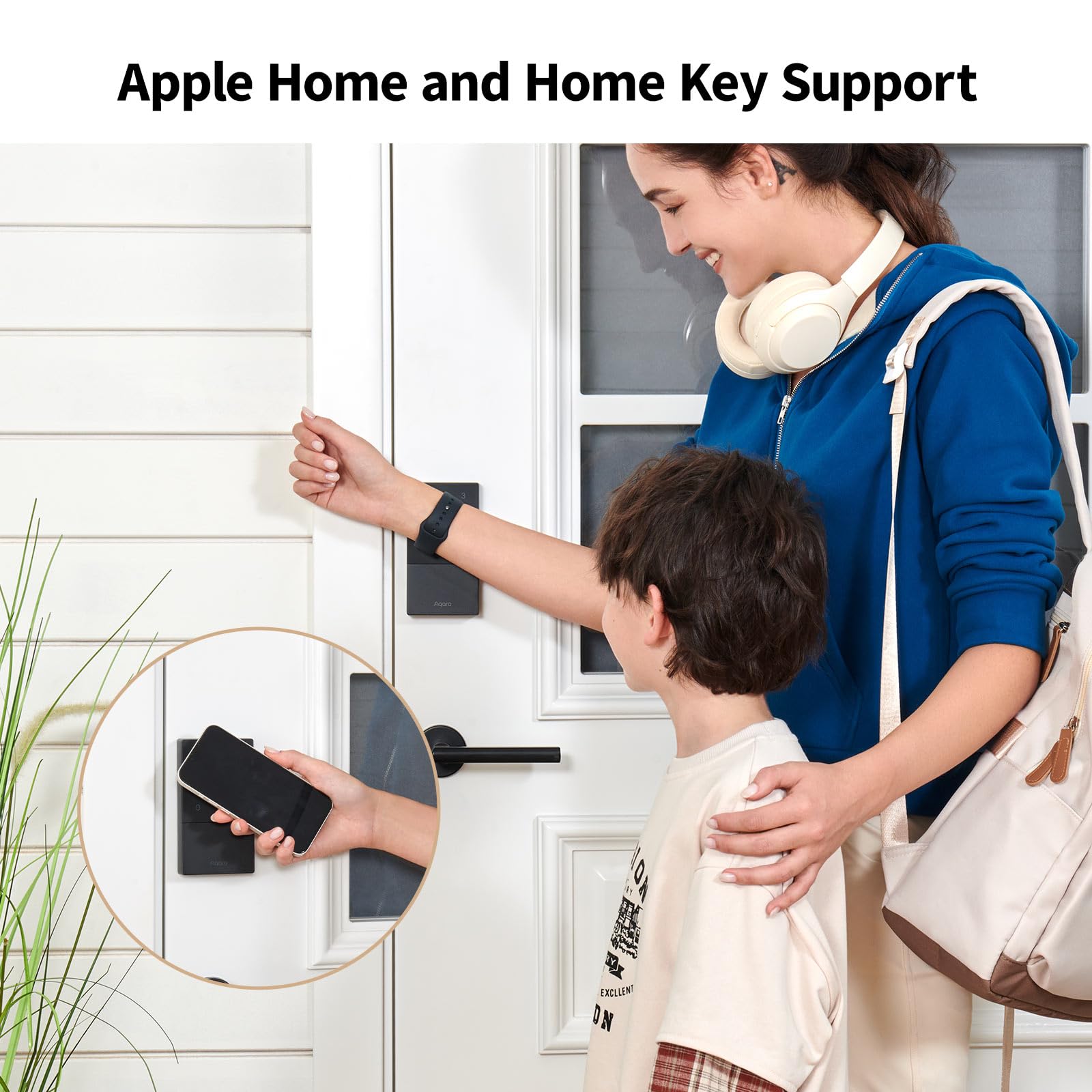 Aqara U50 keypad unlock close-up showing convenient access control.