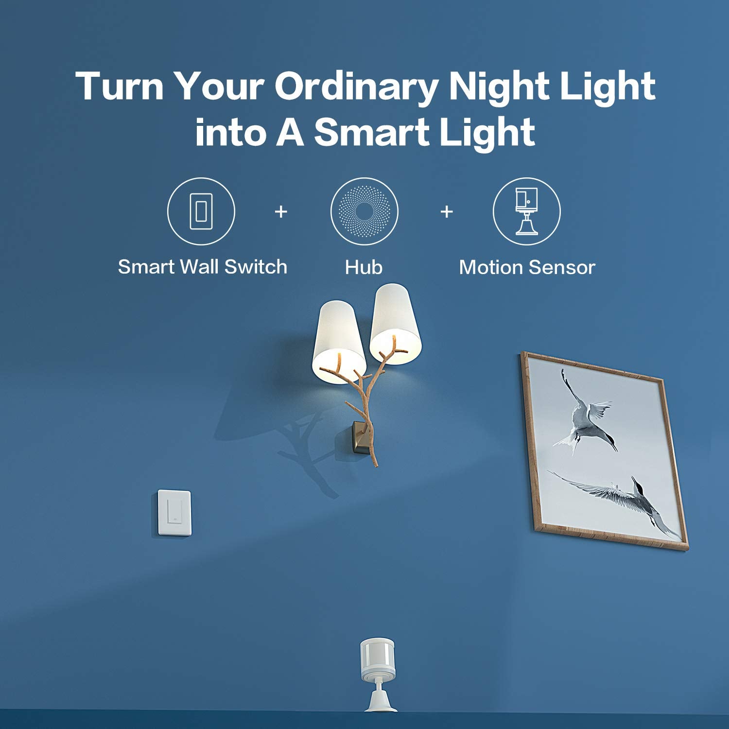 Aqara light switch compatible with HomeKit, Google Assistant, and Alexa for voice control.