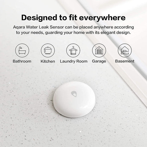 Aqara Water Leak Sensor 3 Pack IP67 housing shields against moisture.