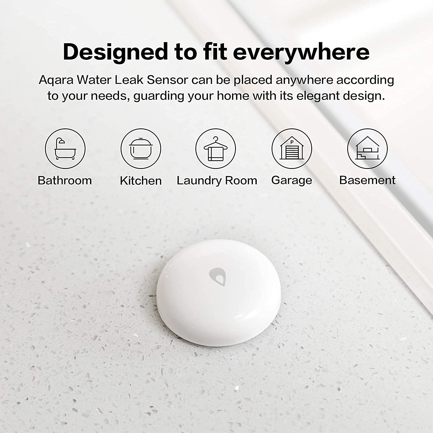 Aqara Water Leak Sensor wireless design enables placement anywhere without wiring