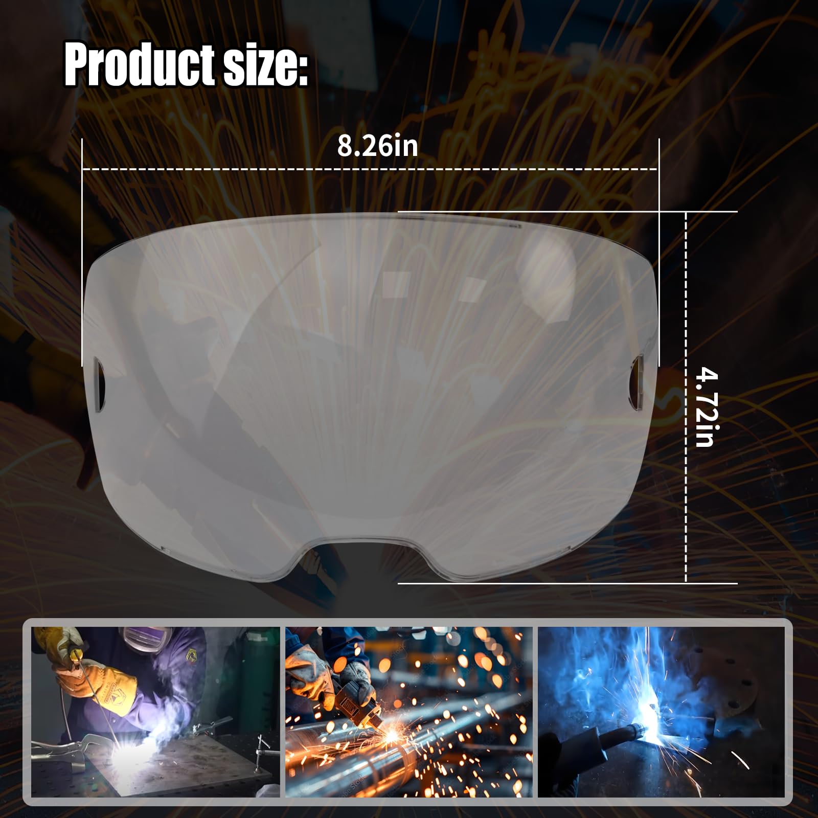 AQBB front cover lens protects your view and extends helmet life during welds.