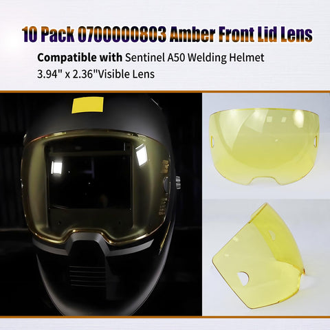 AQBB amber front lid lens for Sentinel A50 with wide viewing area improves awareness.