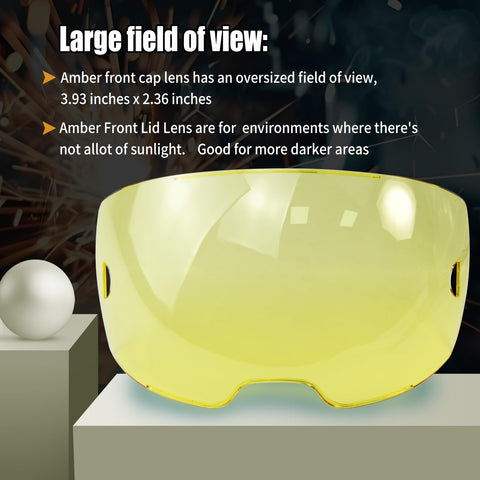 AQBB amber front lid lens for Sentinel A50 provides strong impact resistance for replacements.