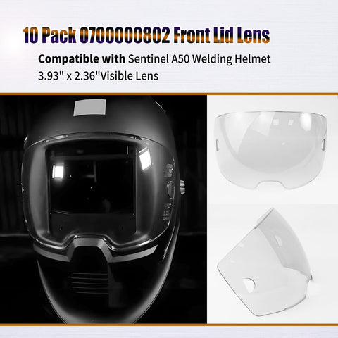 AQBB Sentinel A50 clear lens reduces glare for precise welding.