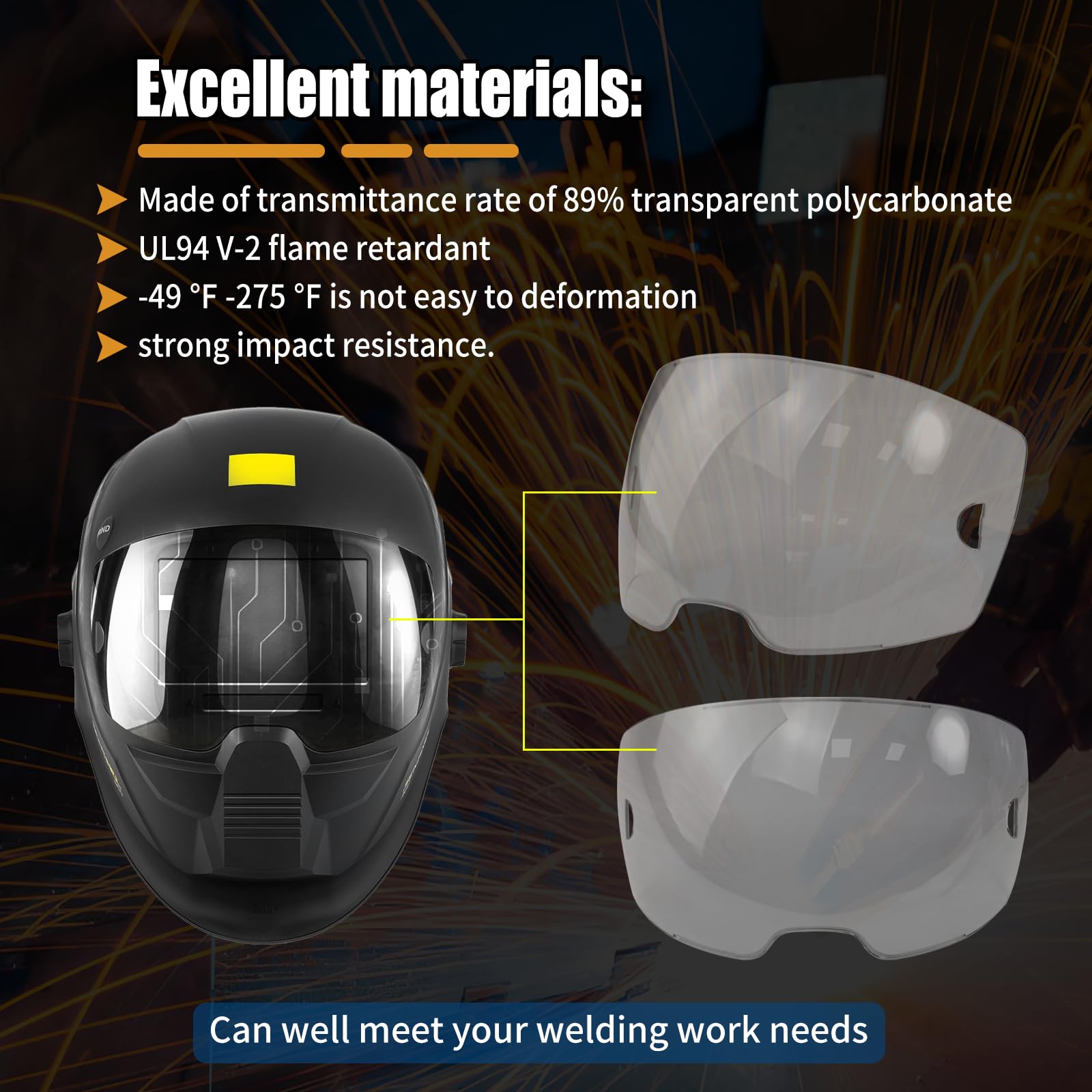 AQBB welding helmet lens replacement for A50 keeps helmet ready.