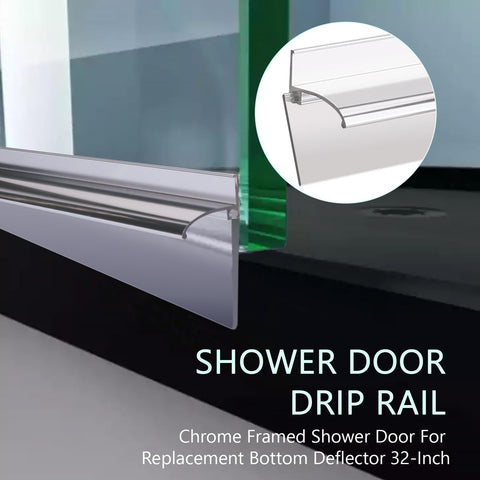AQDD 25-inch drip rail trimmed to fit your shower door height precisely.