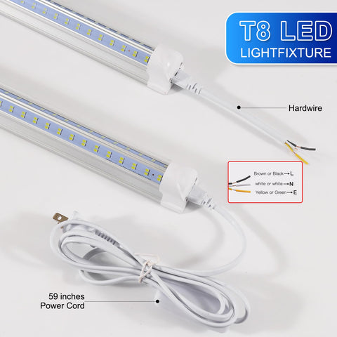 AQIQUUT 3ft LED shop light V-shaped lens delivers wide 270-degree coverage.