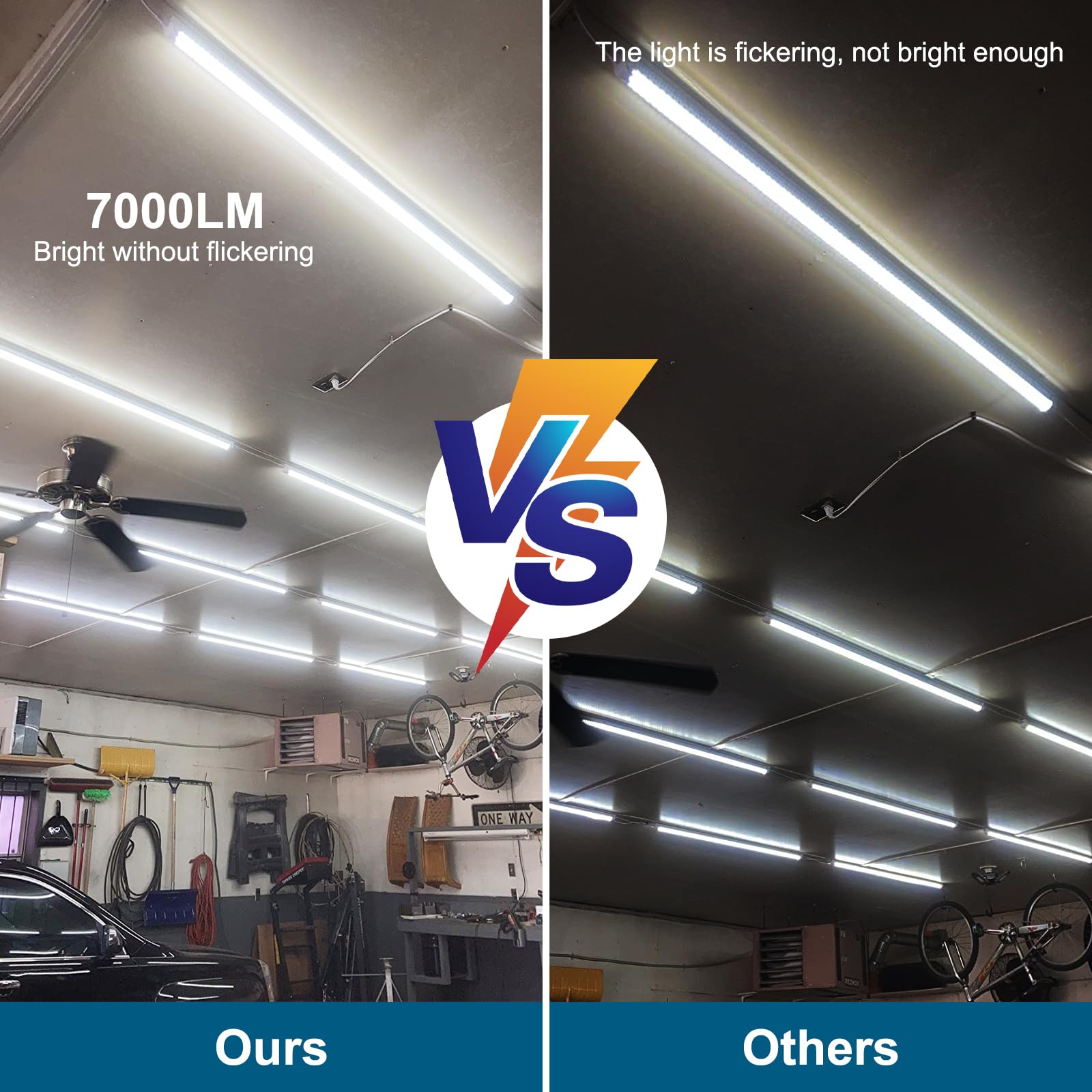 AQIQUUT 4ft aluminum shell shop light highlighting durable construction