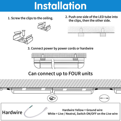 AQIQUUT 2ft LED shop light ideal for garages, workshops, and offices.