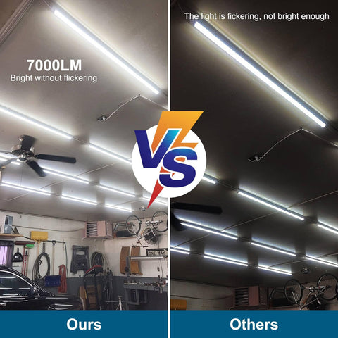 AQIQUUT 4ft lights are linkable in sets for expansive shop or warehouse bays.