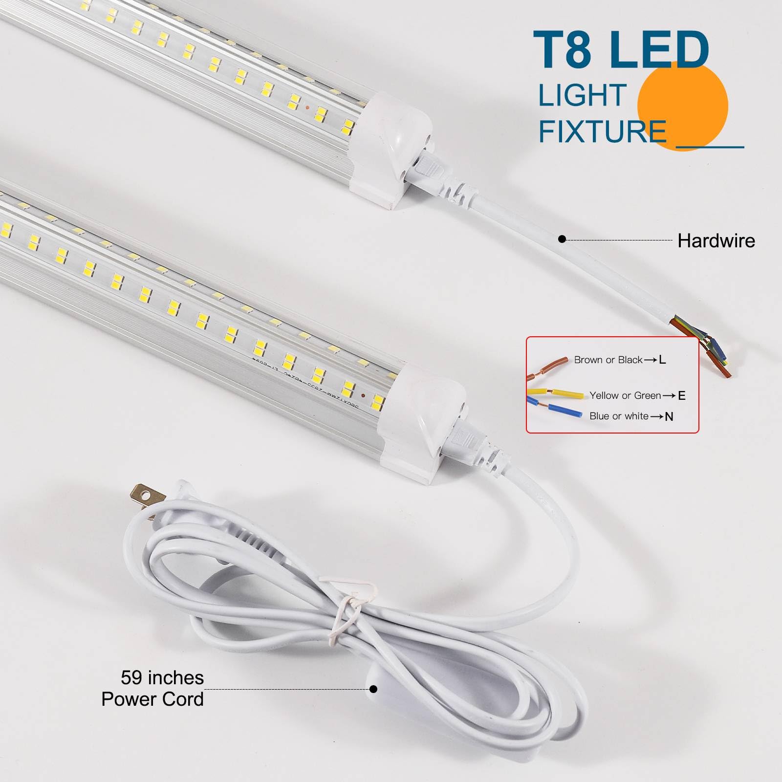 AQIQUUT 4ft lights provide 6500K cool white brightness ideal for garages and warehouses.