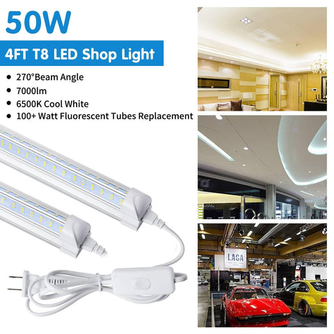 AQIQUUT LED shop lights 4ft linkable design for scalable, cost-efficient setups.
