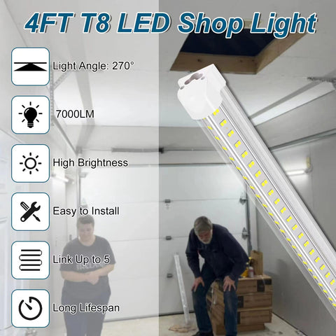 AQIQUUT LED Shop Lights 4FT bay light spreading broad coverage in warehouse
