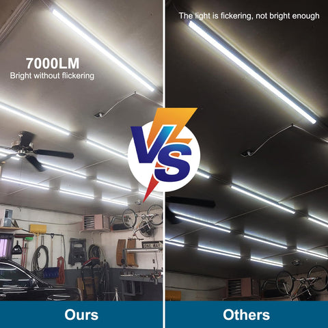 AQIQUUT LED Shop Lights 4FT installed over a workbench with bright illumination