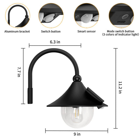 Aqonsie Solar Barn Light IP65 waterproof construction for rain and heat