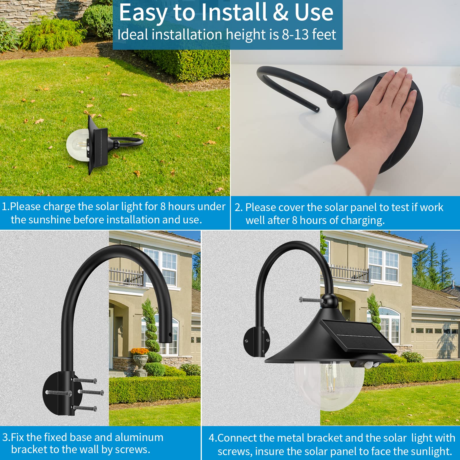 Aqonsie Solar Barn Light night illumination for safe outdoor spaces
