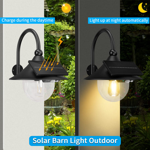 Aqonsie Solar Barn Light with solar panel for wiring-free charging