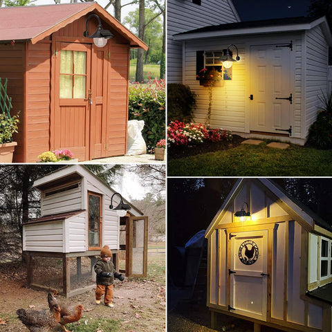 Aqonsie Solar Barn Light wall mount on a barn wall for easy installation
