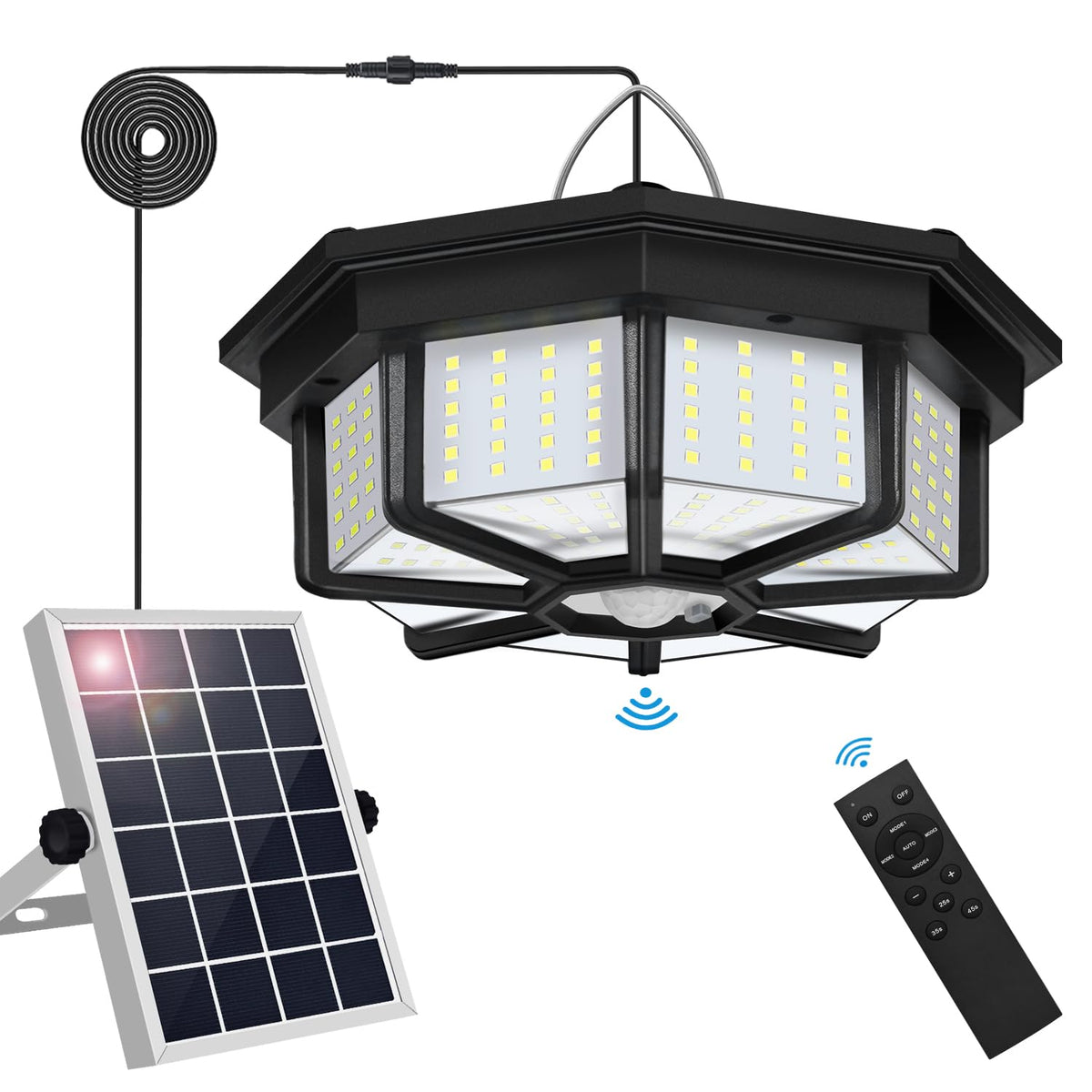 Aqonsie solar shed light shows eight-sided design for wide-area illumination