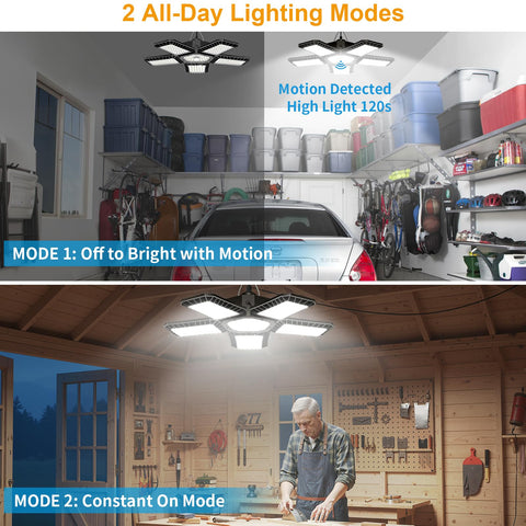 Aqonsie dual-mode lighting offers day-long brightness with timers.