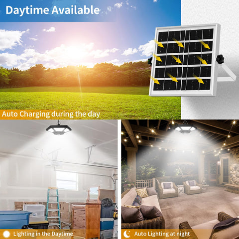 Aqonsie shed light with remote control demonstrating easy mode changes.