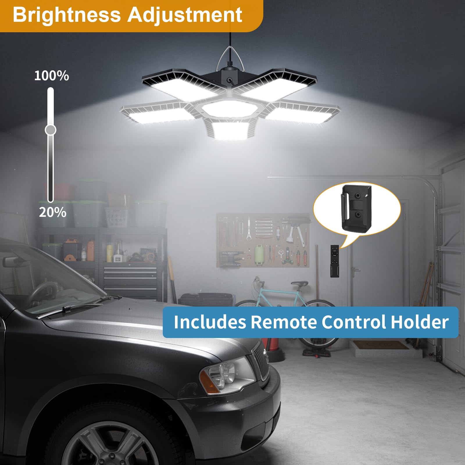 Aqonsie bright, even light for sheds, garages, and barns.