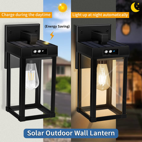 Aqonsie solar wall light displaying 3200K warm bulb lighting ambiance