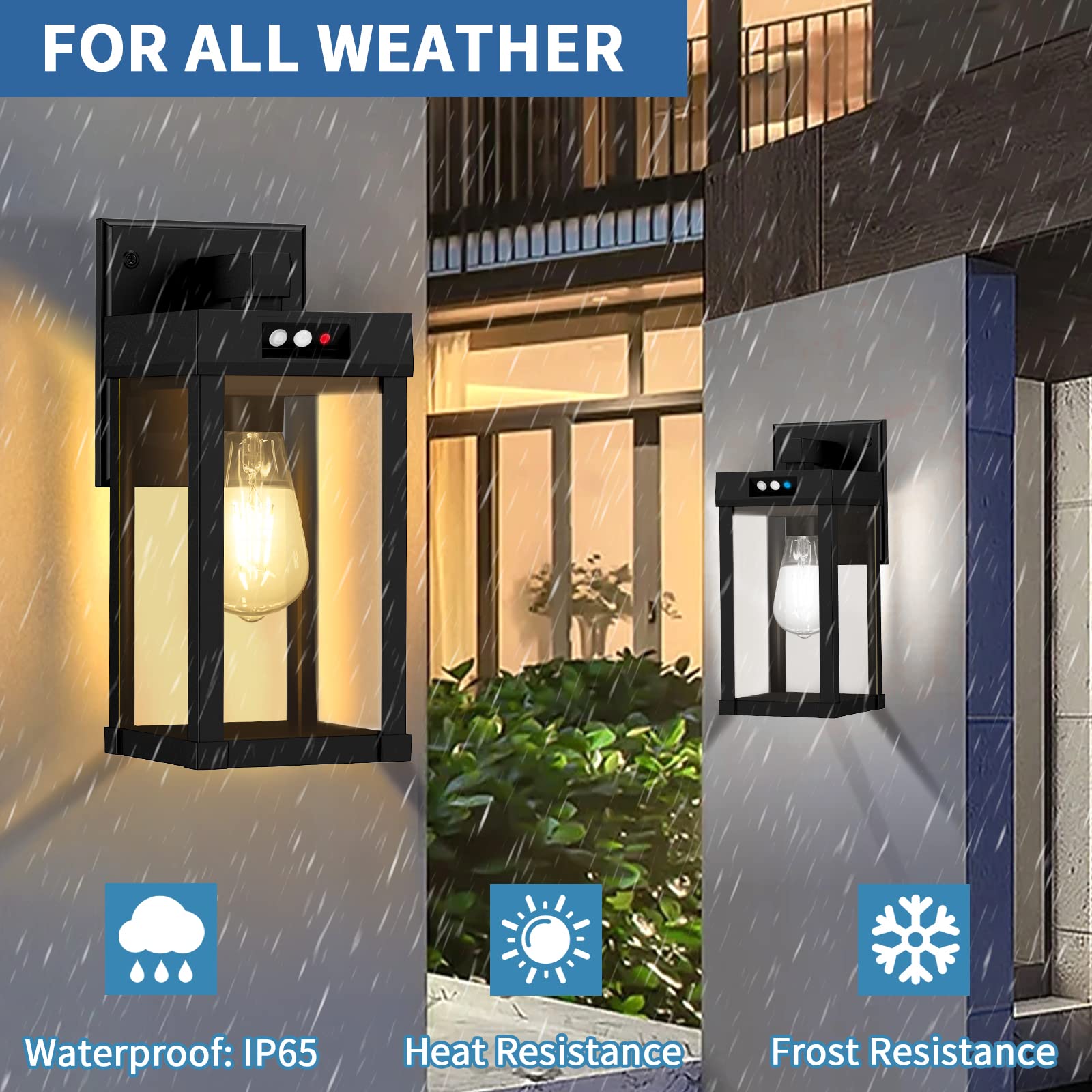 Aqonsie solar wall light easy to install on exterior wall