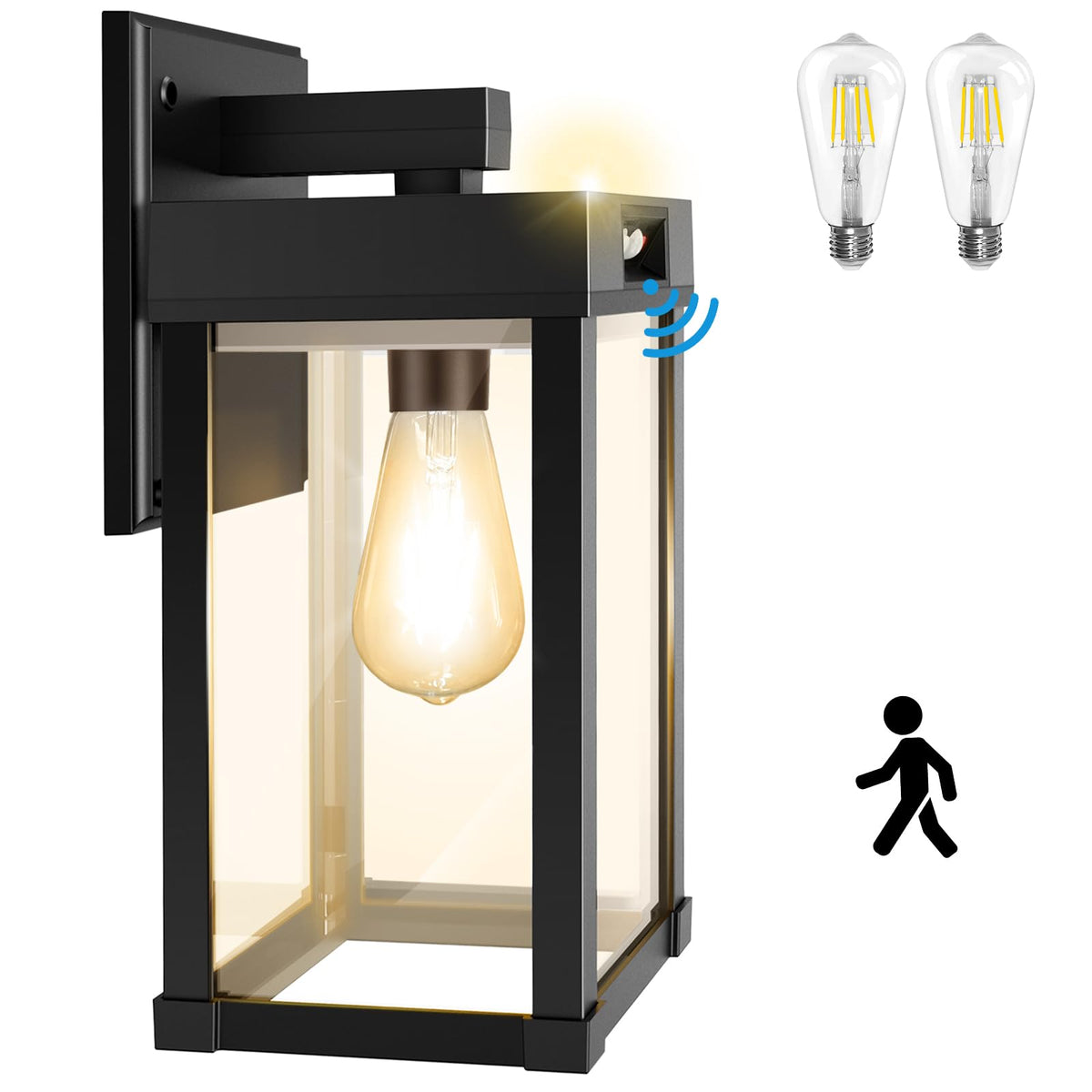 Aqonsie solar wall light showcasing three modes for versatile outdoor illumination