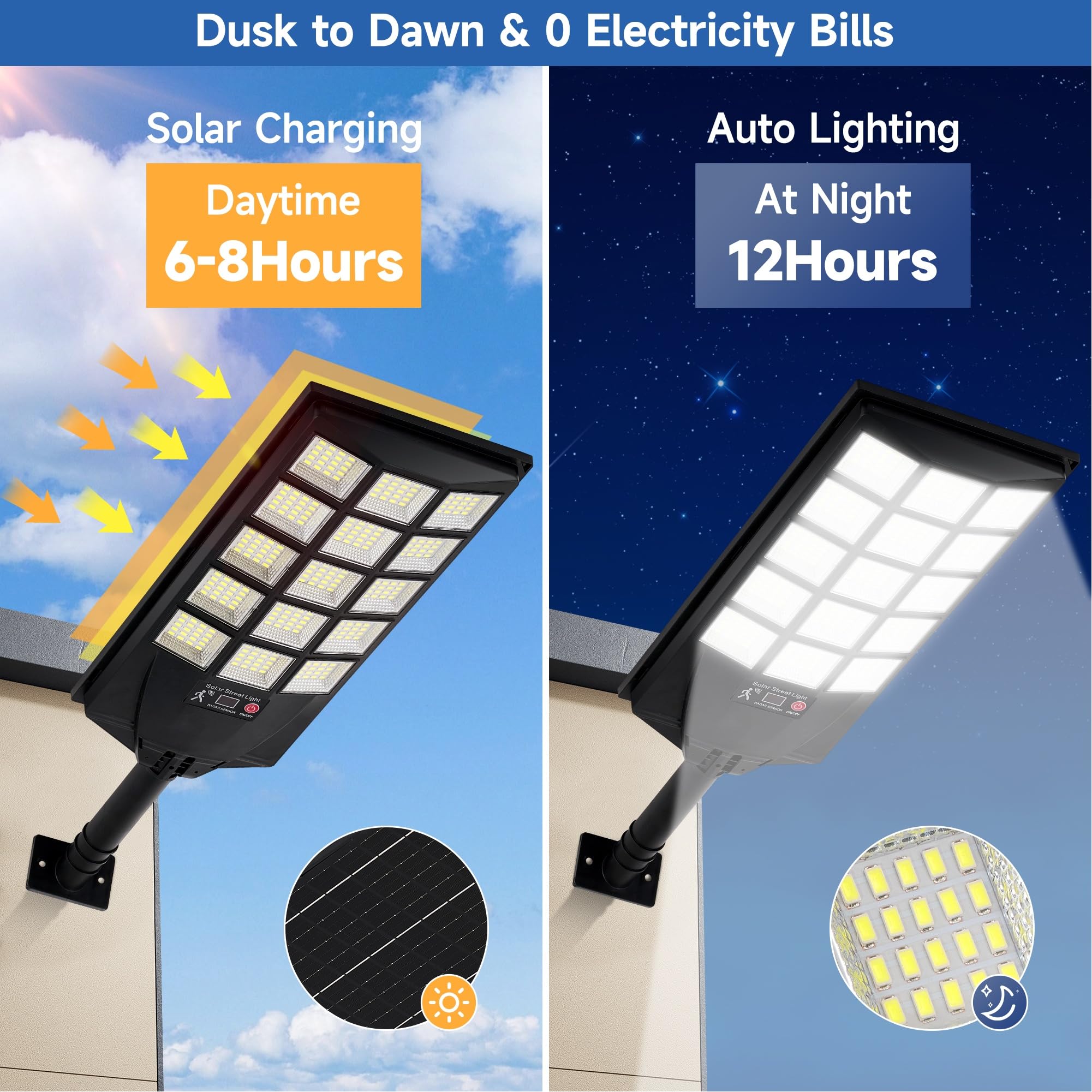 Aqraou outdoor flood light mounted on a wall for security lighting.