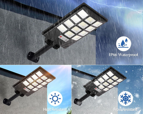 Aqraou IP66 waterproof solar lights endure rain, snow, and heat.