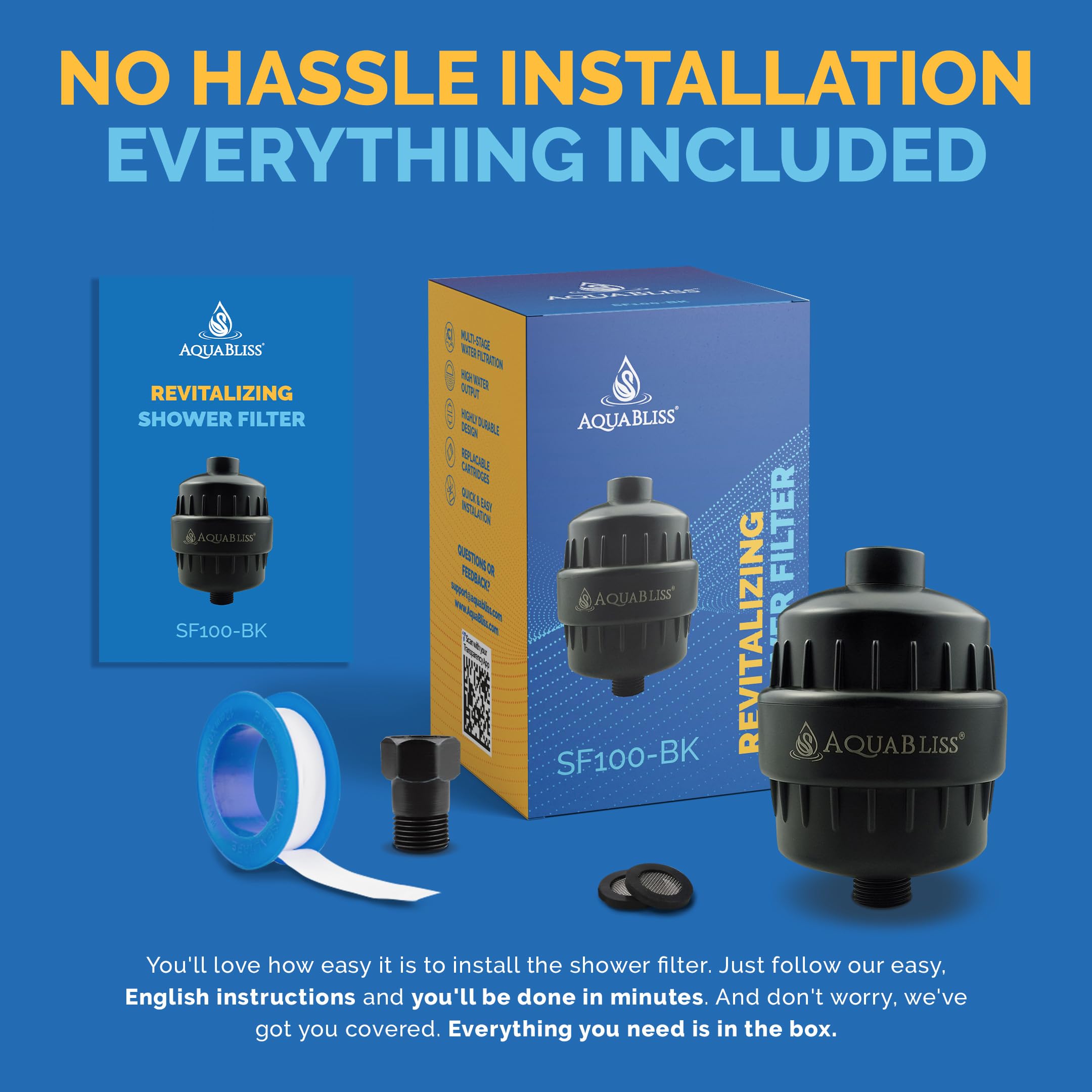 AquaBliss SF100-BK compact housing suitable for small bathrooms